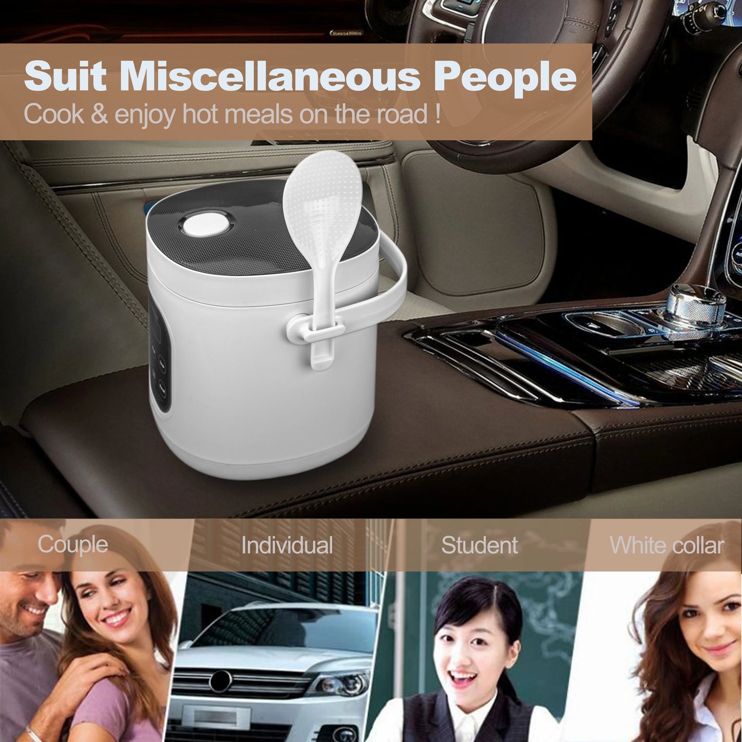 Dual-Voltage Car and Home Rice Cooker