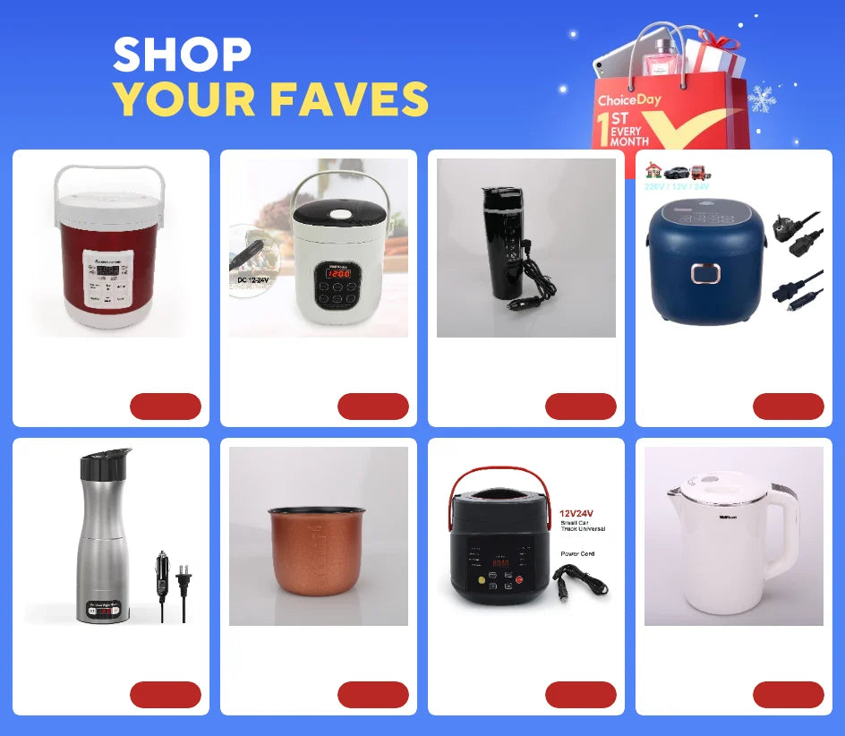 Dual-Voltage Car and Home Rice Cooker