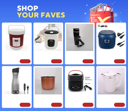 Dual-Voltage Car and Home Rice Cooker